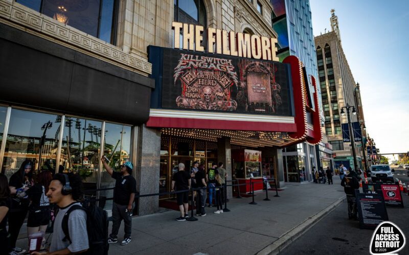 The Fillmore Detroit marquee above the venue entrance