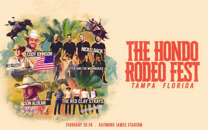 The Hondo Rodeo Fest Tampa promotional poster with its performer lineup