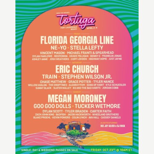 Tortuga 2027 Announces Eric Church, Florida Georgia Line and Megan Moroney as Headliners
